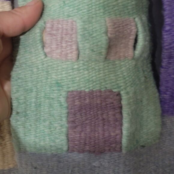 Vintage Southwestern Wool Wall Tapestry 3D Pueblo Cutout Home Decor 28x45 - Picture 11 of 16